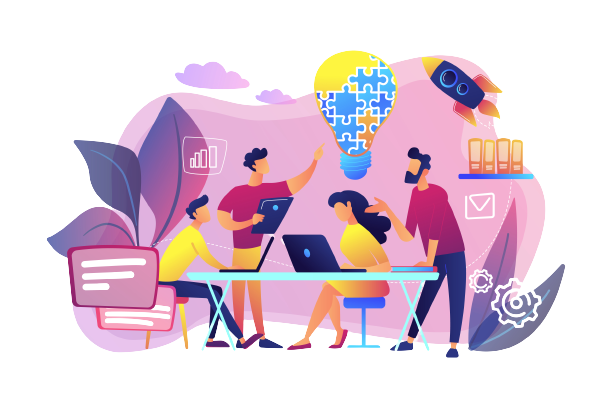 Ilustração representando soluções tecnológicas